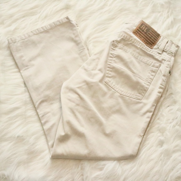 Ralph Lauren Off White Cropped Bootcut Pants Vintage